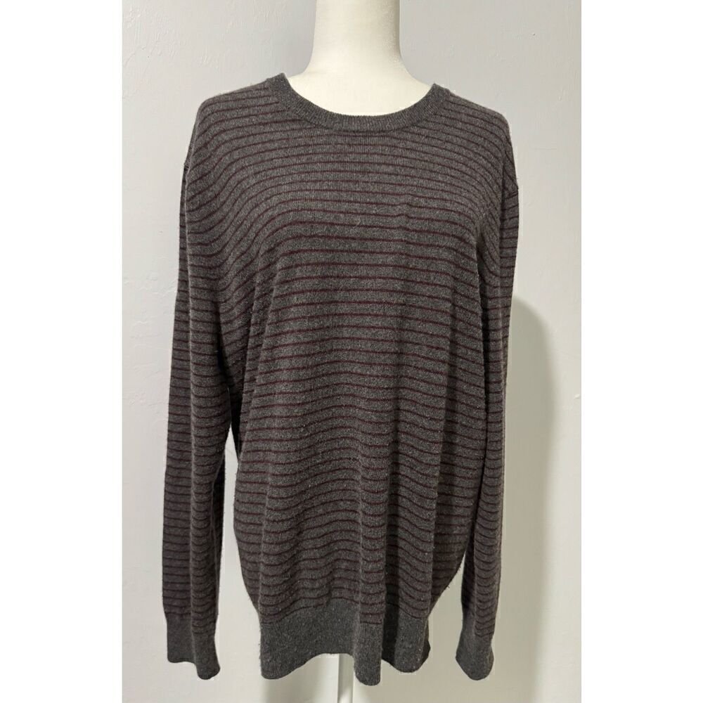 Vince striped pullover sweater wool cashmere blend L